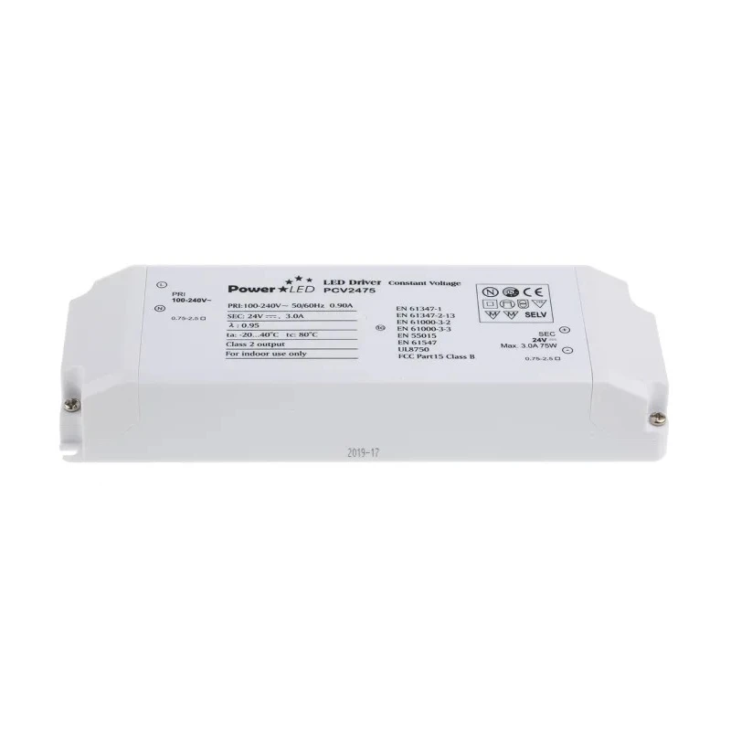 PowerLED 5 Output Indoor Constant Voltage 24V 75W 3.15A Enclosed AC-DC LED Driver PCV2475