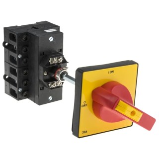 RS PRO 6-Pole DIN Rail Isolator Switch Red Handle IP65 Rated 40A 22kW IP65