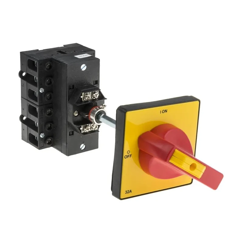 RS PRO 6-Pole DIN Rail Isolator Switch Red Handle IP65 Rated 40A 22kW IP65