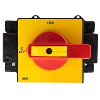RS PRO 6-Pole DIN Rail Isolator Switch IP65, 80A, 90 kW IP65