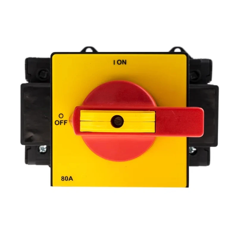RS PRO 6-Pole DIN Rail Isolator Switch IP65, 80A, 90 kW IP65