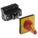 RS PRO 6-Pole DIN Rail Isolator Switch IP65, 32A, 22kW, Red Handle IP65