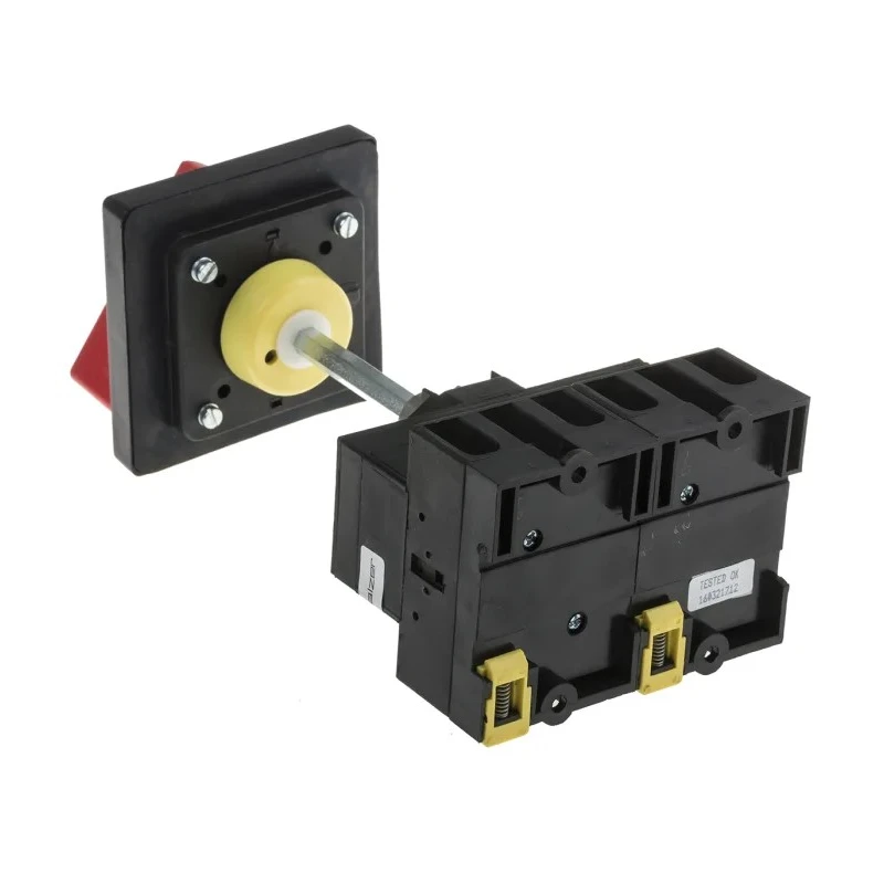 RS PRO 6-Pole DIN Rail Isolator Switch IP65, 32A, 22kW, Red Handle IP65