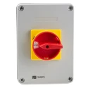 RS PRO 4-Pole Panel Mount Isolator Switch, IP65, 40A, 18.5 kW, Red Handle IP65