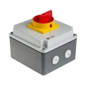 RS PRO 4-Pole Panel Mount Isolator Switch IP65, 25A, 11 kW, 690V AC, Red Handle IP65