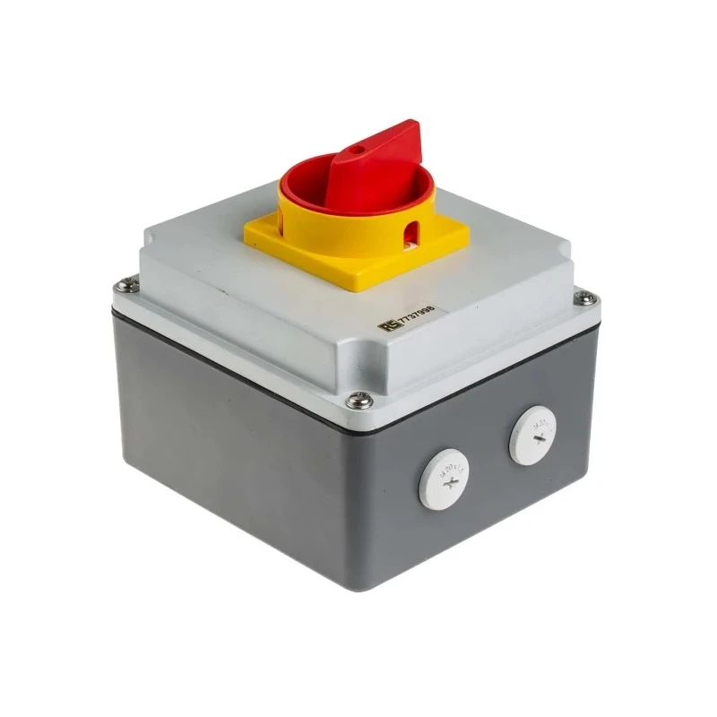 RS PRO 4-Pole Panel Mount Isolator Switch IP65, 25A, 11 kW, 690V AC, Red Handle IP65
