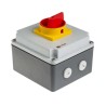 RS PRO 4-Pole Panel Mount Isolator Switch IP65, 25A, 11 kW, 690V AC, Red Handle IP65