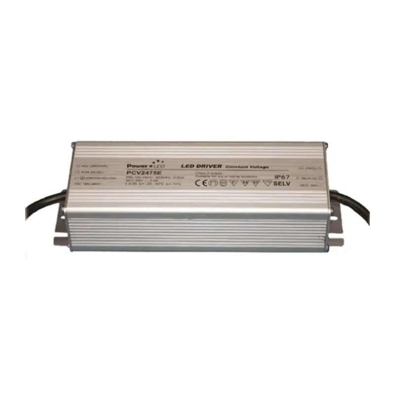 PowerLED IP65 5 Output Constant Voltage LED Driver, 24V, 75W, 3.12A, AC-DC Enclosed 