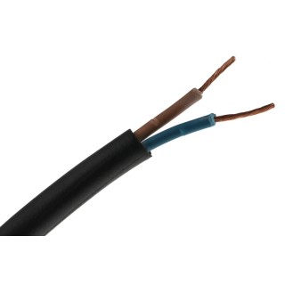 RS PRO 2 Core Power Cable, Black 1mm² 60°C 100m Chlorinated Polyethylene 773-9020