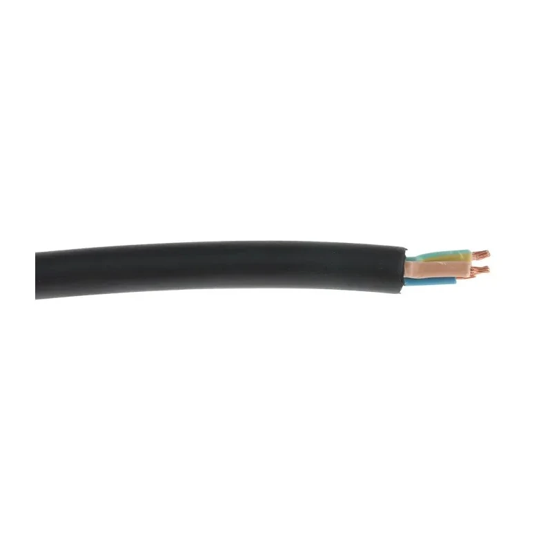 RS PRO 3 Core Power Cable Black 1.5mm² 450/750V CPE Jacket 60°C 100m 773-9045