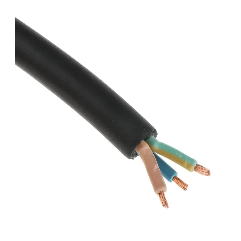 RS PRO 3 Core Power Cable Black 1.5mm² 450/750V CPE Jacket 60°C 100m 773-9045