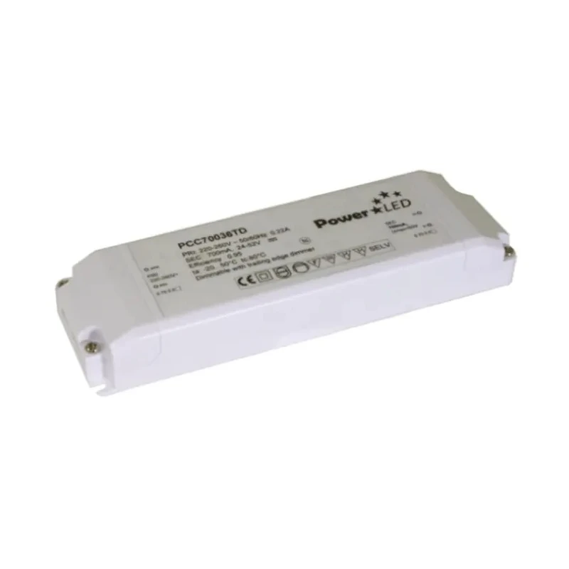 PowerLED Indoor Constant Current 5 Output LED Driver, 24V/52V, 36W, 700mA, IP20, Screw Mount IP20
