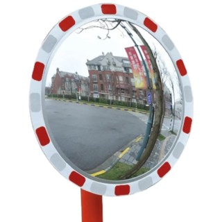 RS PRO Acrylic Indoor Circular Reflecting Safety Mirror with Red and White Reflective Strips 773-9724