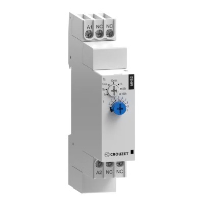 Crouzet MHS2 Series DIN Rail Timer Relay, 1-Contact, 24 V DC/24 V AC, 240 V AC, 0.1 s to 100 h Interval Mode MHS2