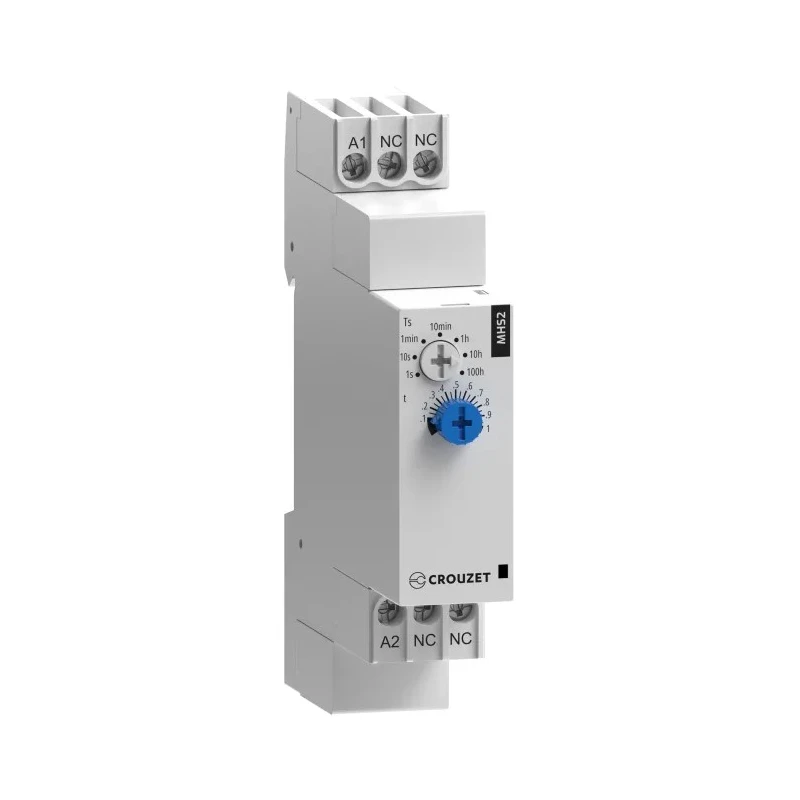 Crouzet MHS2 Series DIN Rail Timer Relay, 1-Contact, 24 V DC/24 V AC, 240 V AC, 0.1 s to 100 h Interval Mode MHS2