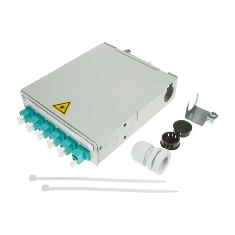 Telegartner 6 Port LC Duplex Multimode Fibre Optic Patch Panel Zinc Plated Sheet Steel Flat Panel 125x140x35 mm H82050K0005