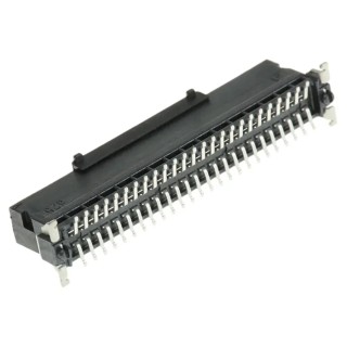 ERNI SMC Series Straight Surface PCB Header, 50 Contacts, 1.27 mm Pitch, 2 Row, Shrouded 063210 / 063210-E