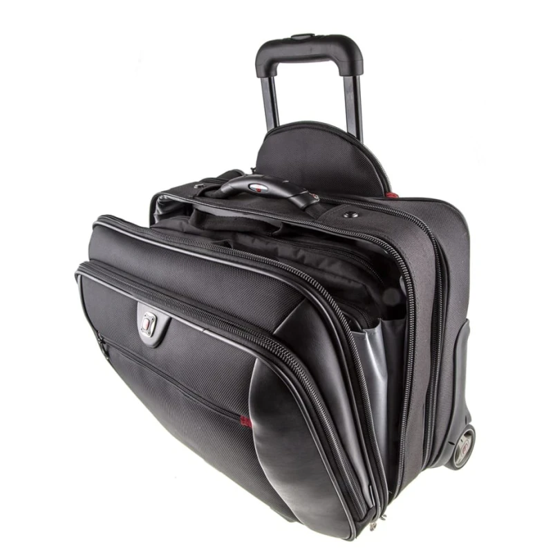 Wenger Protomac 17 in Wheeled Laptop Case Black Nylon 4 Compartments 4.1kg 600661