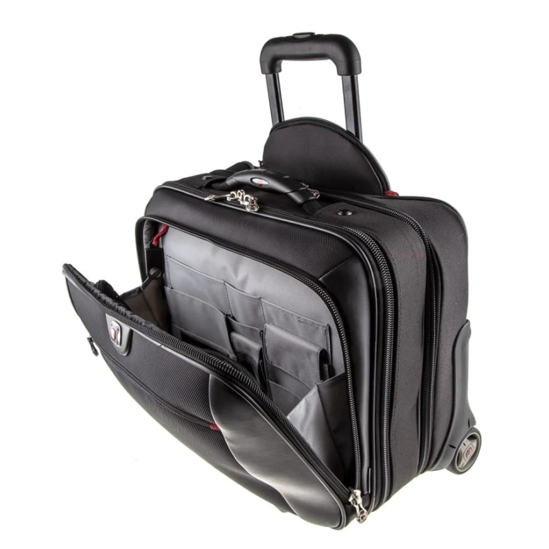 Wenger Protomac 17 in Wheeled Laptop Case Black Nylon 4 Compartments 4.1kg 600661