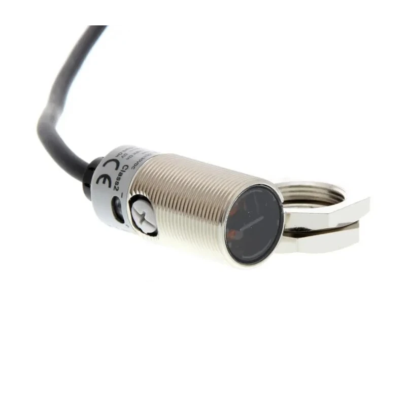 Omron Diffuse Photoelectric Sensor Barrel Style 300 mm Detection Range NPN Output IP67 IP69K E3FB-DN12 2M