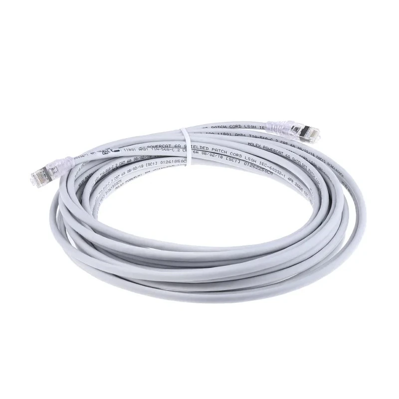 Molex CES 10 m Shielded Cat6a Ethernet Cable Grey RJ45 Male to RJ45 Male 