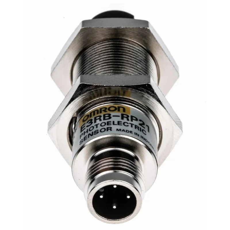 Omron Retroreflective Photoelectric Sensor Barrel Style 100 mm to 3 m Detection Range PNP Output IP67 IP69K E3RB-RP21