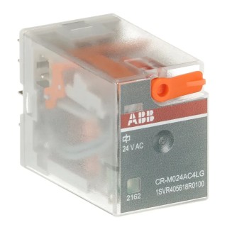 ABB Snap-On Interface Relay 24V AC Coil 6A Switching Current SPDT 1SVR405618R0100 CR-M024AC4LG