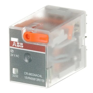 ABB Snap-On Interface Relay 24V AC Coil 6A Switching Current SPDT CRM Series 1SVR405613R0100 CR-M024AC4L