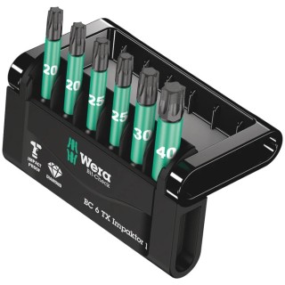 Wera Hex Impactor Screwdriver Bit Set 6 Pieces, Diamond Tipped, 1/4 in Drive, 50mm Length 05057693001