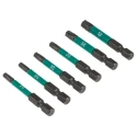 Wera Hex Impactor Screwdriver Bit Set 6 Pieces, Diamond Tipped, 1/4 in Drive, 50mm Length 05057693001