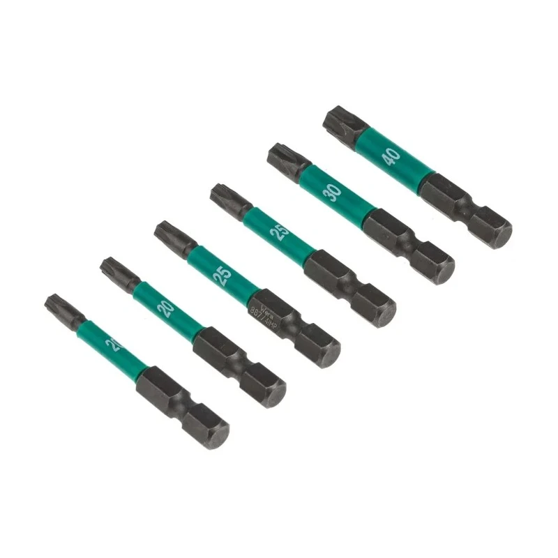 Wera Hex Impactor Screwdriver Bit Set 6 Pieces, Diamond Tipped, 1/4 in Drive, 50mm Length 05057693001