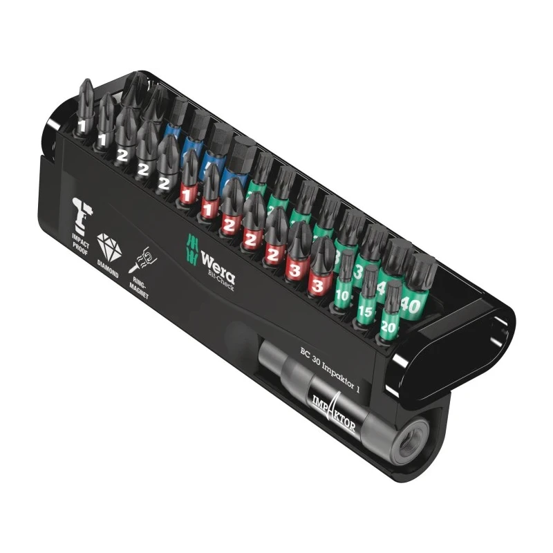 Wera Hex Screwdriver Bit Set Impact Bit Set Diamond Tipped, 31 Pieces 05057690001