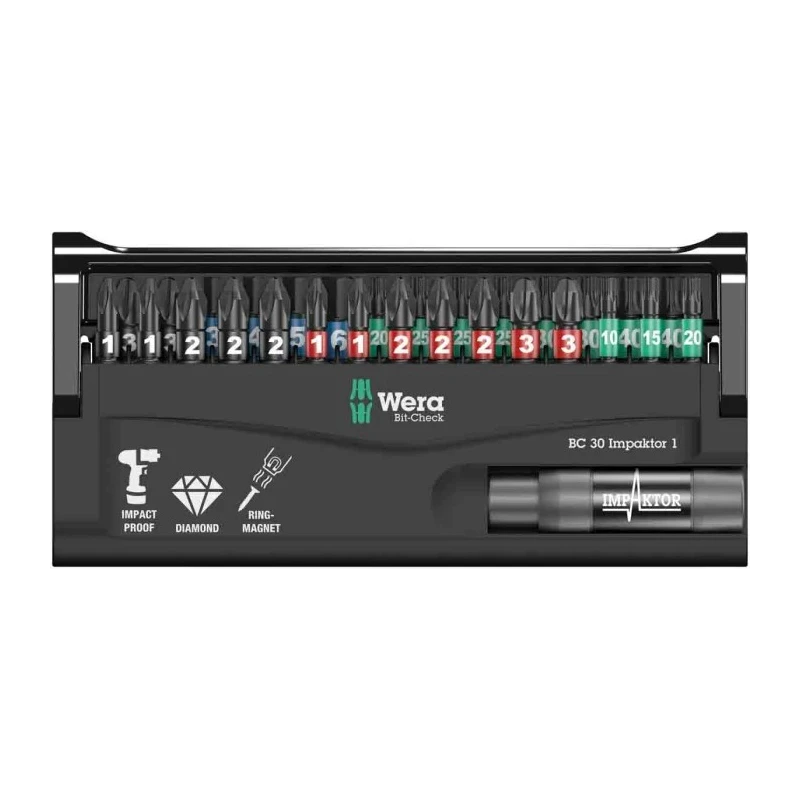 Wera Hex Screwdriver Bit Set Impact Bit Set Diamond Tipped, 31 Pieces 05057690001