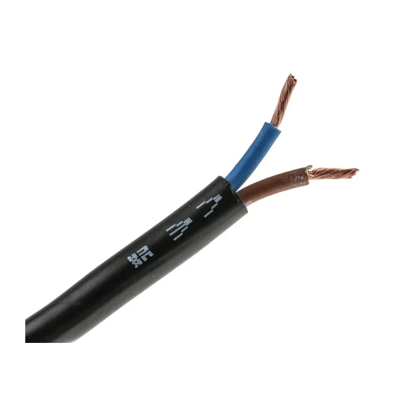 RS PRO 2 Core Power Cable Black 2.5mm² 300/500V PVC Insulated Flexible 70 °C 100m 775-5870