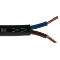 RS PRO 2 Core Power Cable Black 2.5mm² 300/500V PVC Insulated Flexible 70 °C 100m 775-5870