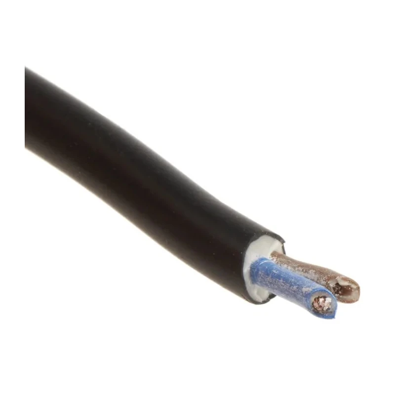 RS PRO 2 Core Power Cable, Black, 0.5mm² Cross Section, 70°C Temperature Rating, 100m Length, Polyvinyl Chloride 775-6062