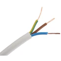 RS PRO 3 Core Power Cable White 0.5mm² 70°C 100m Polyvinyl Chloride 775-6066