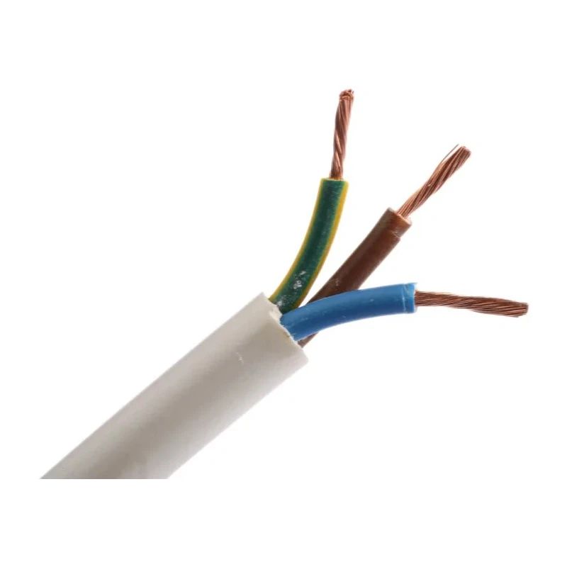 RS PRO 3 Core Power Cable White 1mm² 300-500V 70°C Polyvinyl Chloride 100m 775-6117