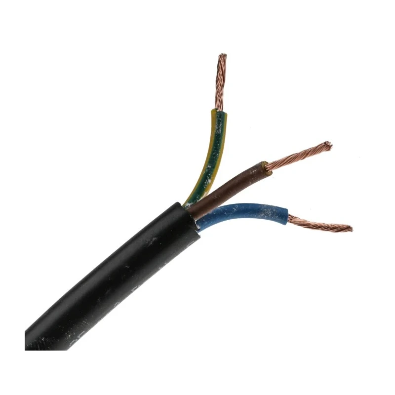 RS PRO 3 Core Power Cable Black 1.25mm² 300/500V Polyvinyl Chloride Jacket 7.6mm Diameter 100 m 70 °C 775-6126