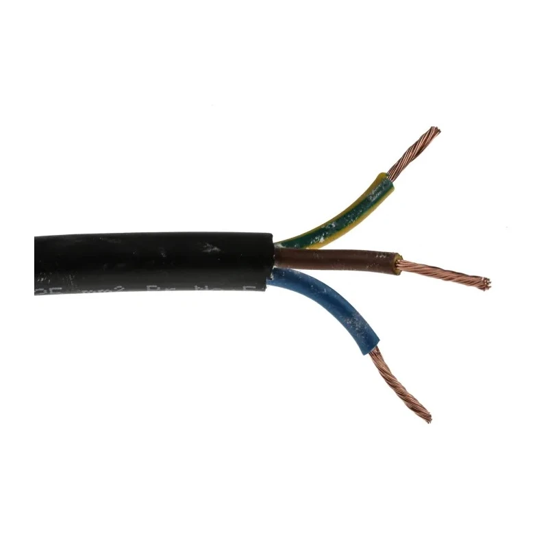 RS PRO 3 Core Power Cable Black 1.25mm² 300/500V Polyvinyl Chloride Jacket 7.6mm Diameter 100 m 70 °C 775-6126
