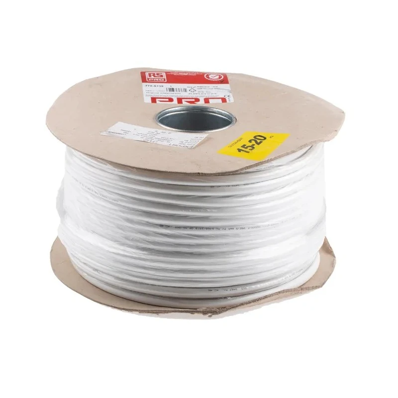 RS PRO 3 Core Power Cable White 2.5mm² 70 °C 100 m Polyvinyl Chloride 775-6139