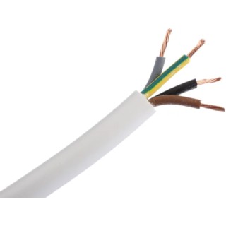 RS PRO 4 Core Power Cable White 0.75mm² 70 °C 100 m Polyvinyl Chloride 775-6141