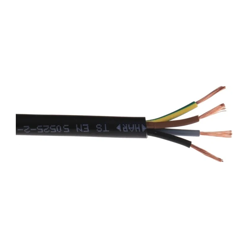 RS PRO 4 Core Power Cable Black 0.75mm² 70 °C 100 m Polyvinyl Chloride 775-6148