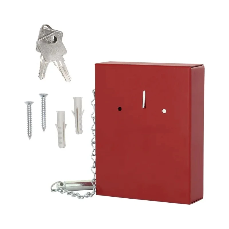 Rottner Comsafe Key Lock Box Wall Mount Steel Red 120mm x 150mm x 32mm T01334