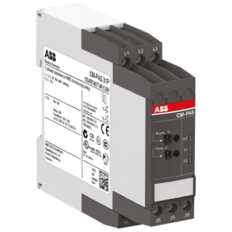 ABB Three-Phase Monitoring Relay DPDT DIN Rail Mount 160V/300V/500V AC 1SVR730774R1300 CM-PAS.31S