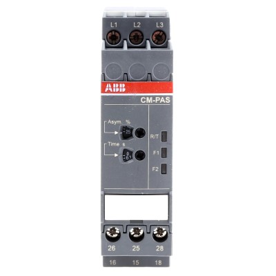 ABB 3 Phase Monitoring Relay DPDT Contact Configuration, DIN Rail Mount, 500V AC, CM-PAS Series 1SVR730774R3300 CM-PAS.41S