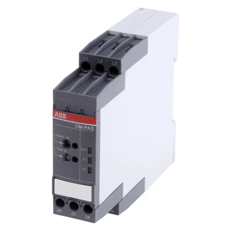 ABB 3 Phase Monitoring Relay DPDT Contact Configuration, DIN Rail Mount, 500V AC, CM-PAS Series 1SVR730774R3300 CM-PAS.41S