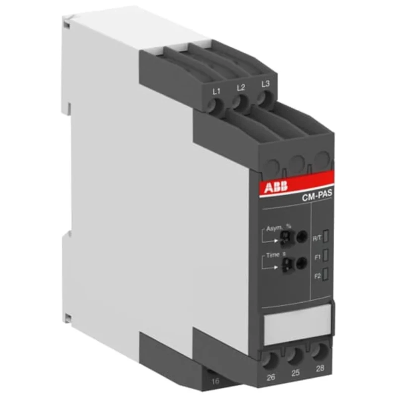 ABB 3 Phase Monitoring Relay DPDT Contact Configuration, DIN Rail Mount, 500V AC, CM-PAS Series 1SVR730774R3300 CM-PAS.41S