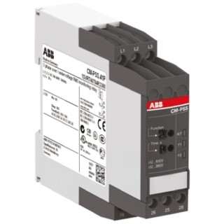 ABB 3 Phase Monitoring Relay, 342 to 418 VAC Monitor Range, DPDT Contact Configuration, DIN Rail 1SVR730784R2300 CM-PSS.31S