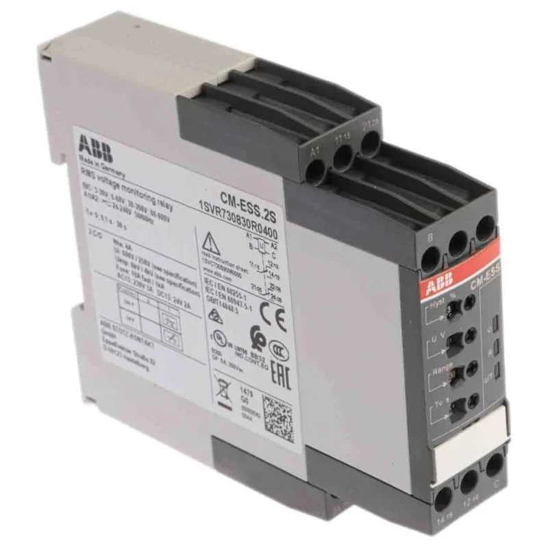 ABB Monitoring Relay 1 Phase DPDT DIN Rail Mount 240V AC DC 1SVR730830R0400 CM-ESS.2S